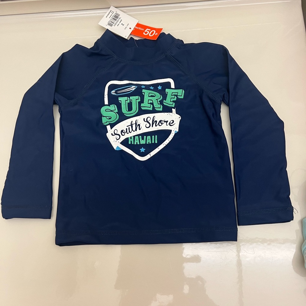 Joe Fresh Toddler 2T Swim Suit Top Rash Guard 50+ NWT